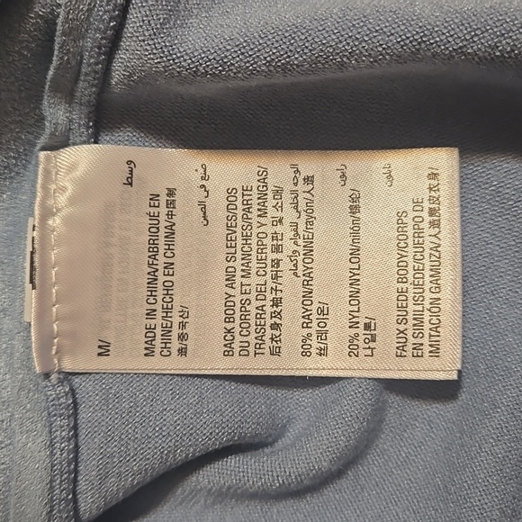 INC International Concepts Faux Suede Open Front Cardigan Light Blue Size M - Picture 7 of 8